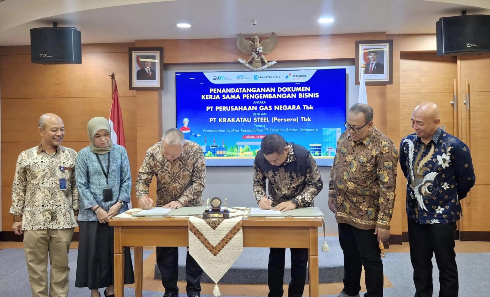 Kerja Sama Kepelabuhanan Ditandatangani PT Krakatau Steel (Persero) Tbk Bersama PT Perusahan Gas Negara Tbk (PT PGN Tbk)