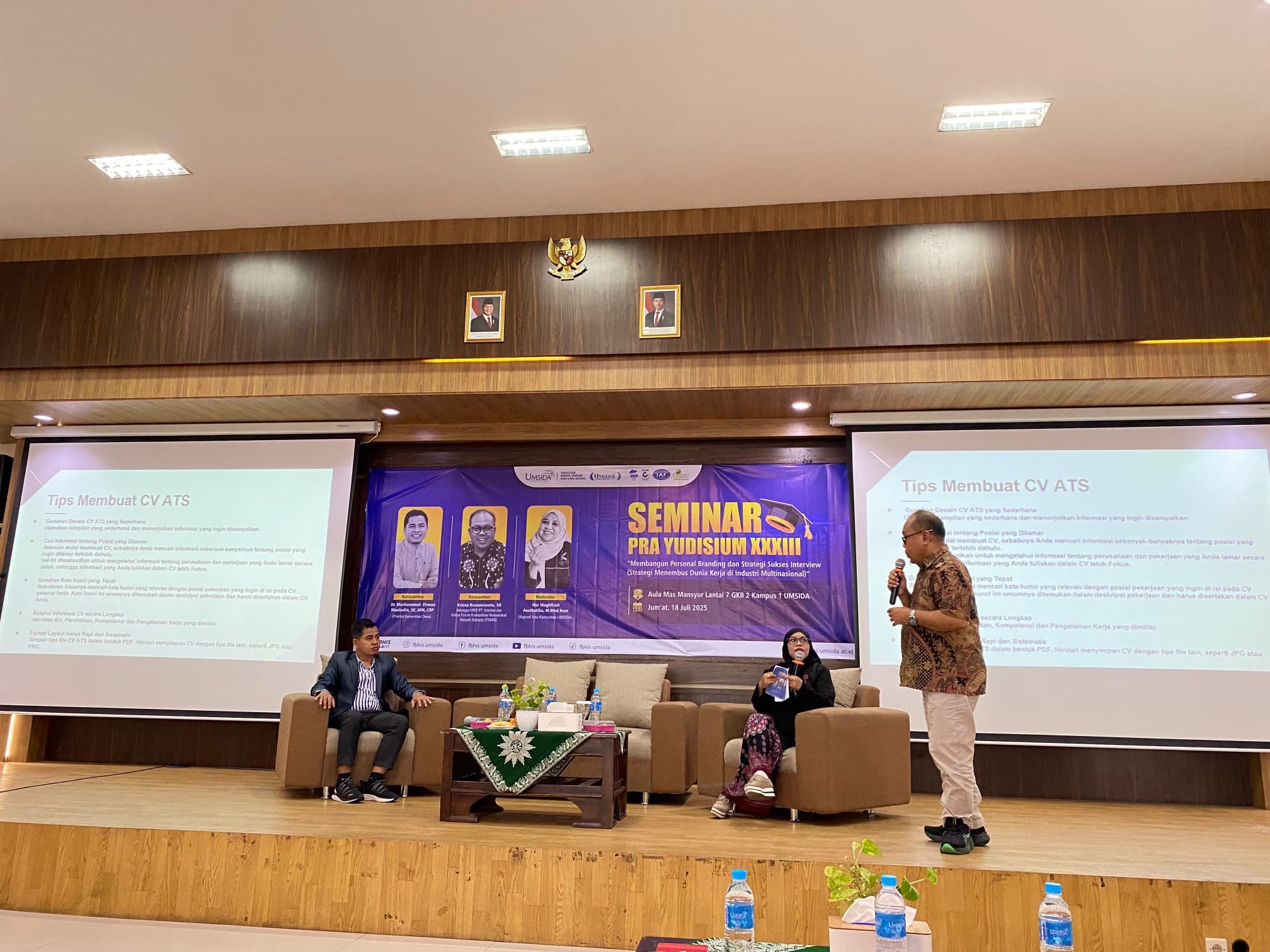 Seminar Pra Yudisium XXXIII FBHIS UMSIDA Bertema Membangun Personal Branding Dan Strategi Sukses Interview
