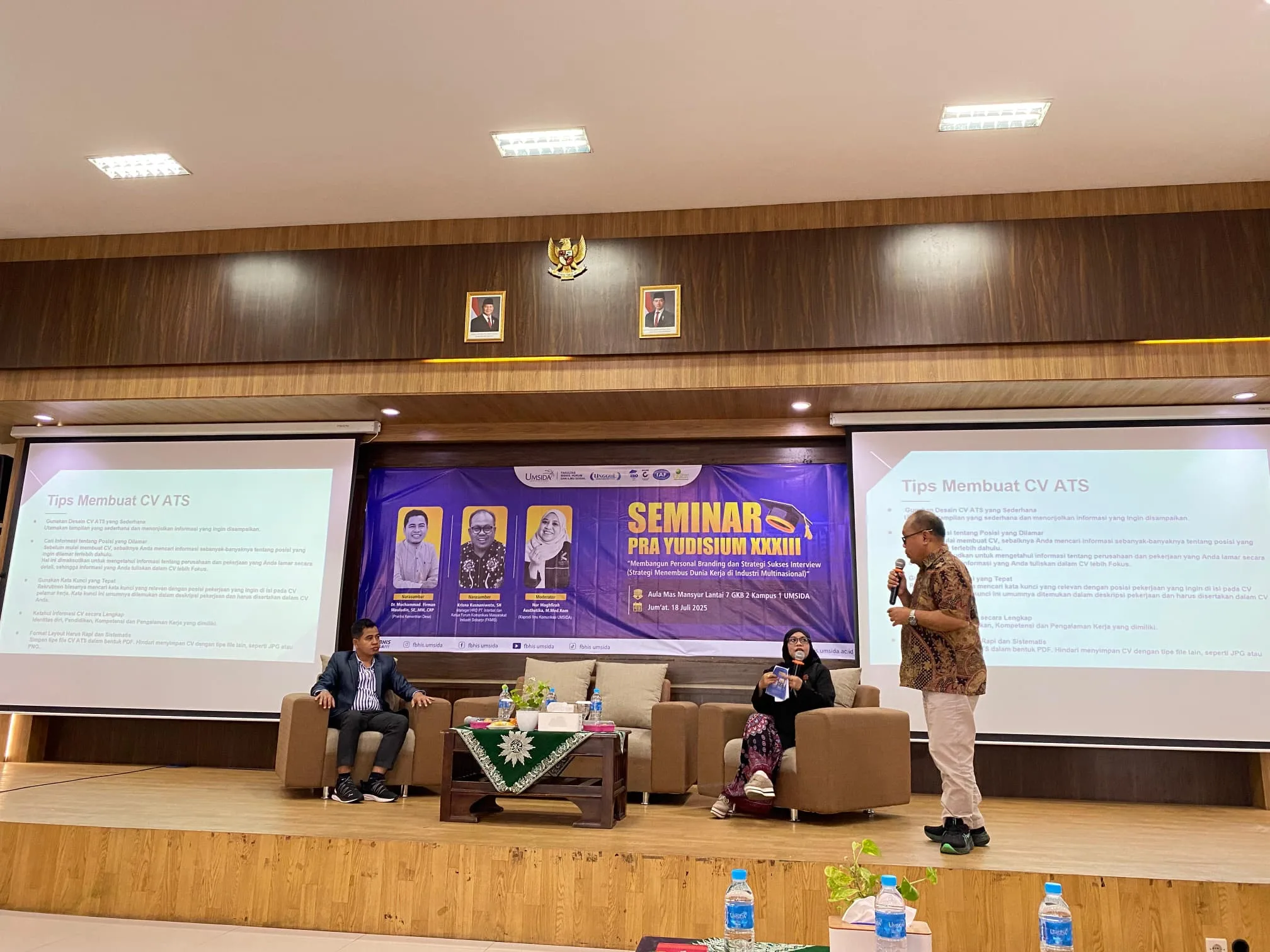 Seminar Pra Yudisium XXXIII FBHIS UMSIDA Bertema Membangun Personal Branding Dan Strategi Sukses Interview