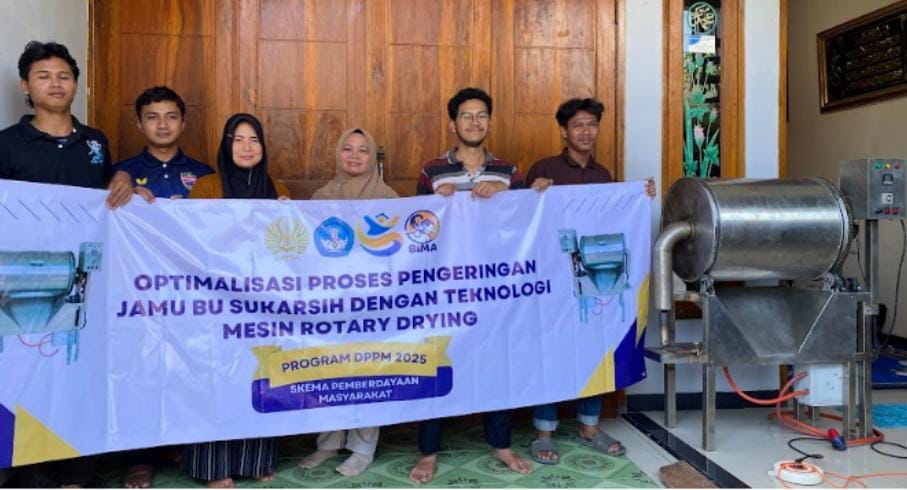 Mesin Rotary Drying UNESA Dongkrak Produktivitas Serta Dorong UKM Jamu Bu Sukarsih Naik Kelas