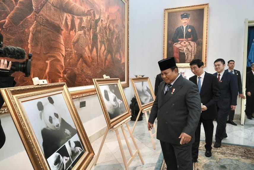 Presiden Prabowo Terima Kunjungan Kehormatan Ketua MPR RRT Wang Huning Di Istana Merdeka