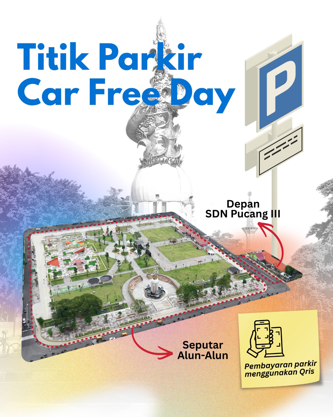 Jelang CFD Kembali Pemkab Sidoarjo Terapkan Parkir Non Tunai (QRIS) Dan Siapkan Kantong Parkir