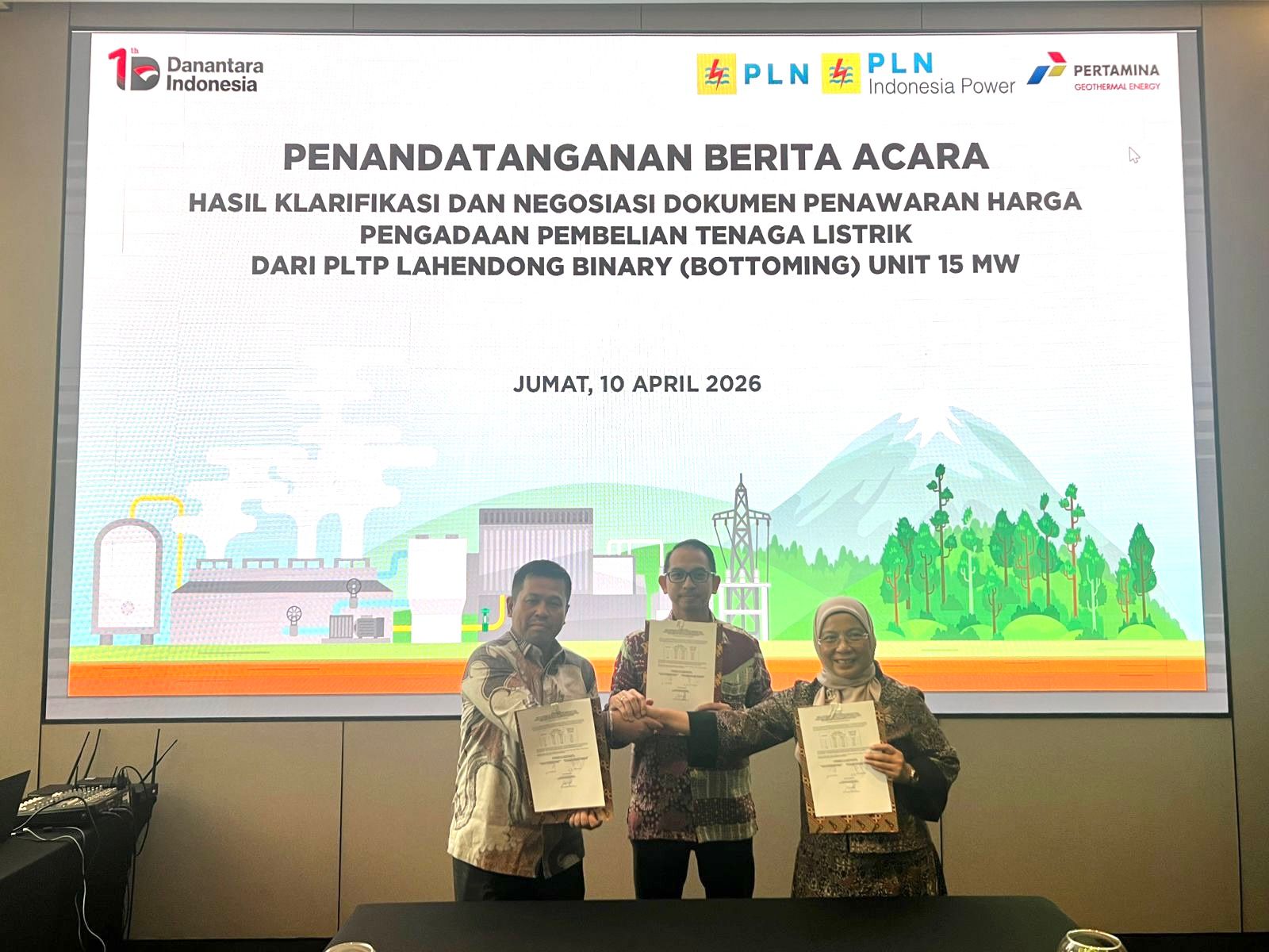 PGE-PLN IP Sepakati Tarif Listrik Untuk Pengembangan Proyek PLTP Lahendong Bottoming Unit 15 MW