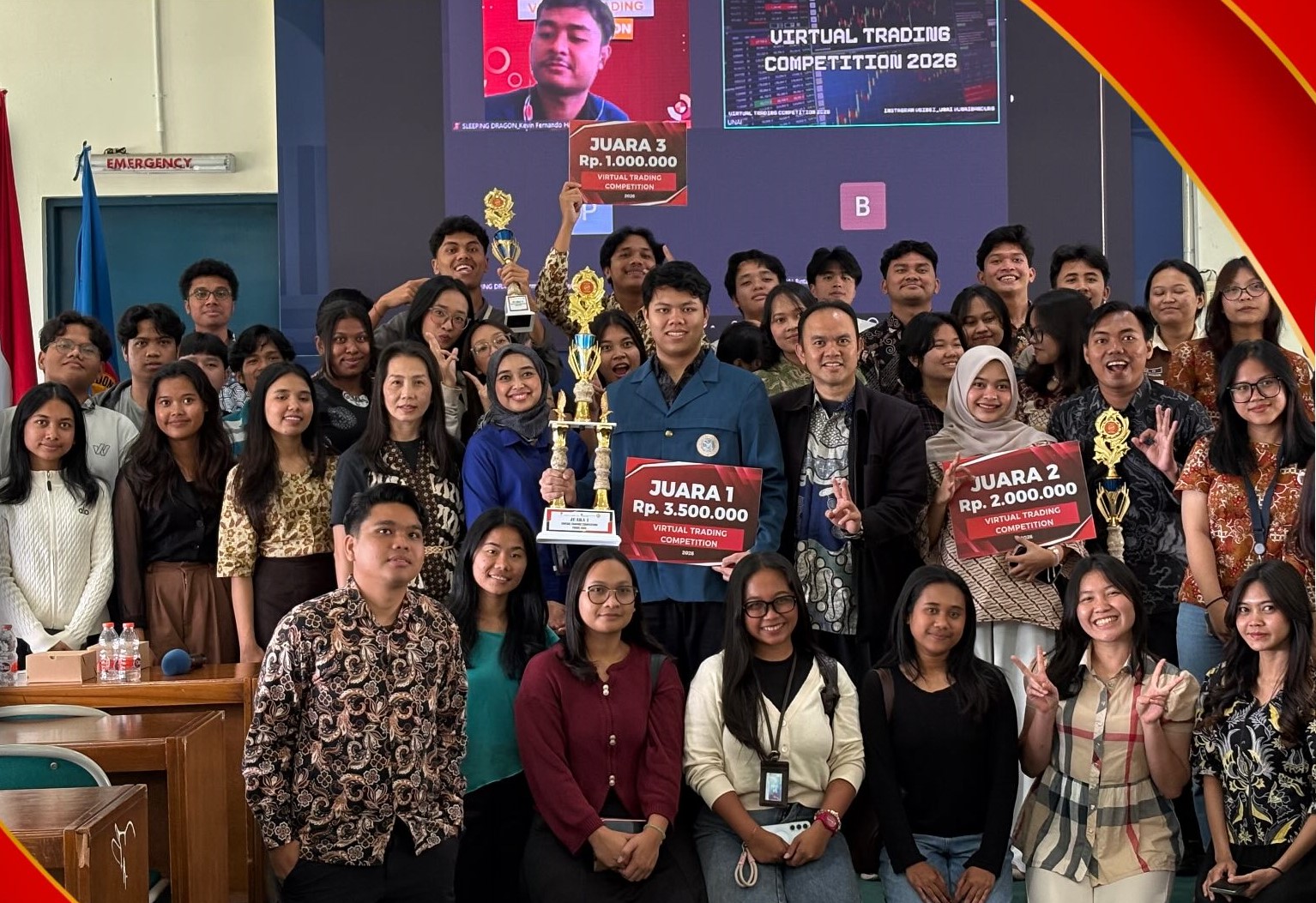 Tim Mahasiswa FEB UNAIR The Chosen One Raih Juara 1 Virtual Trading Competition UNAI 2026