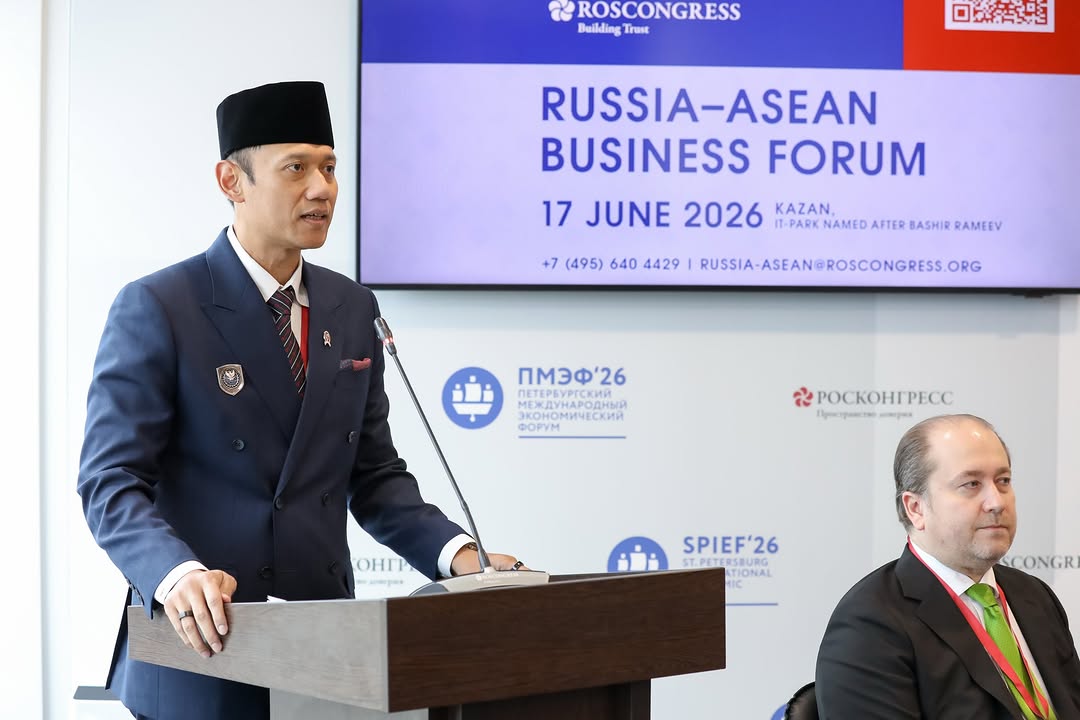 Menko AHY Dorong Kolaborasi Indonesia–Rusia Bangun Infrastruktur Prioritas Pemerintahan Prabowo Pada St. Petersburg International Economic Forum 2026