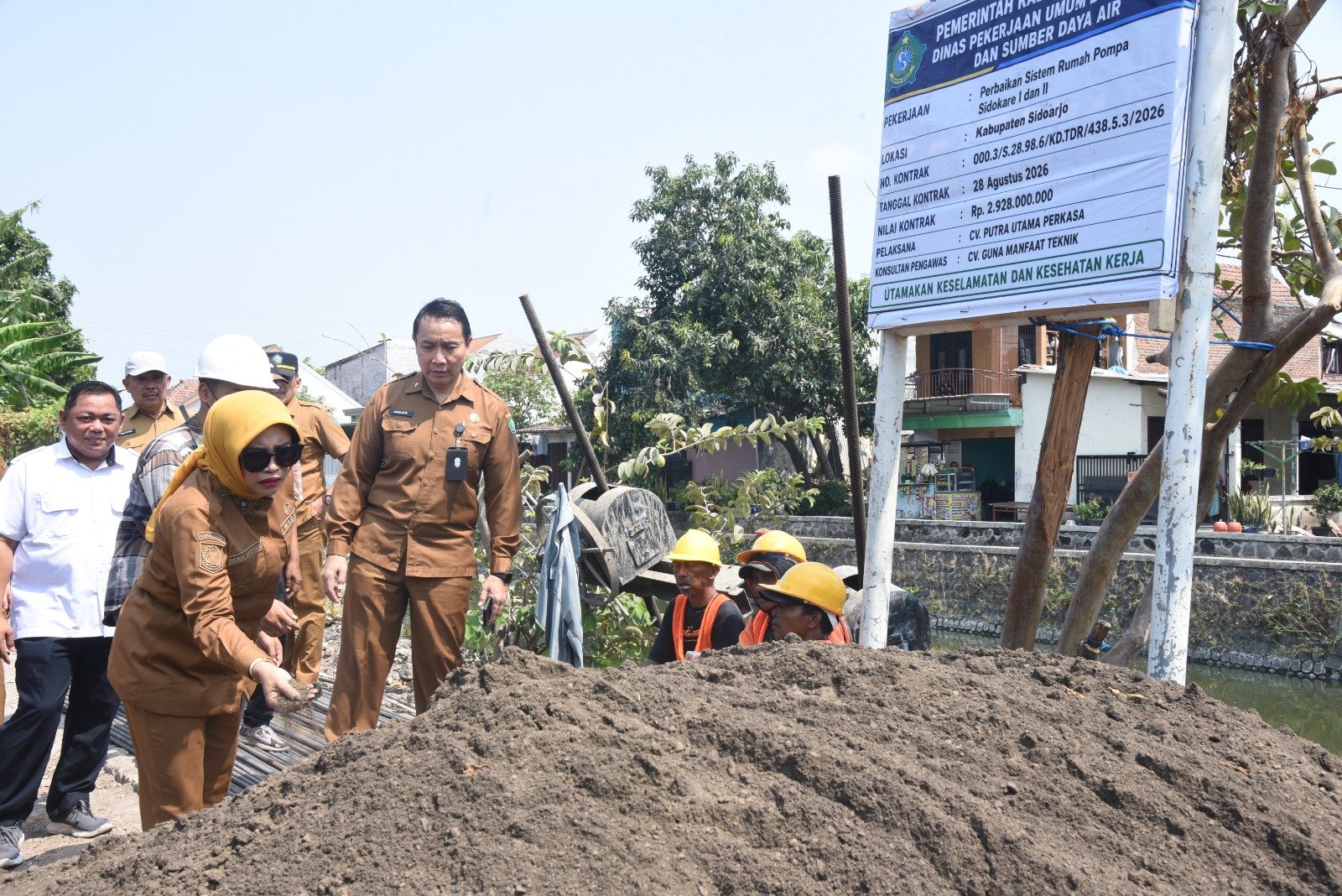 Wabup Sidoarjo Sidak Proyek Rumah Pompa Sidokare, Minta Percepatan Jelang Musim Hujan
