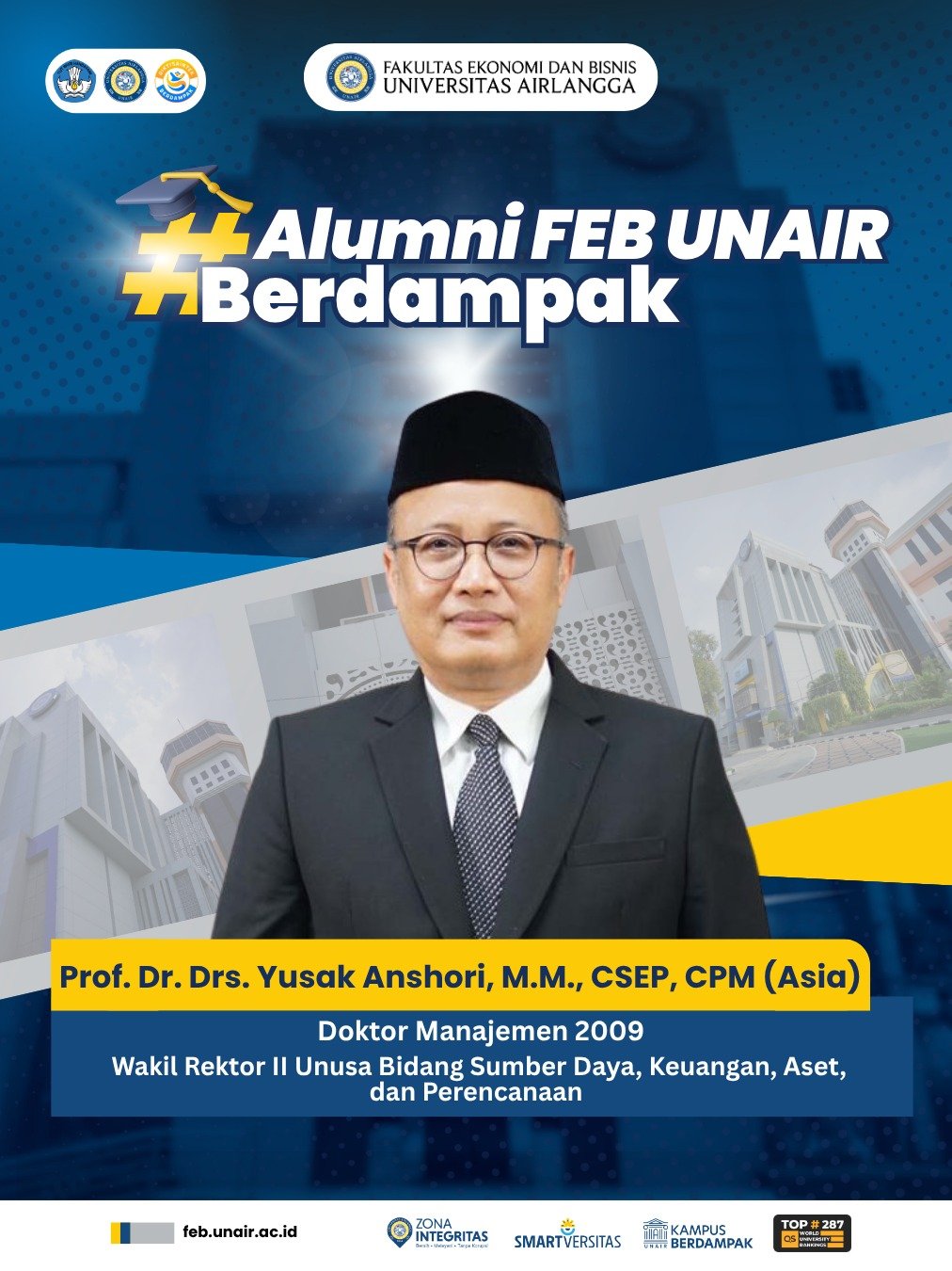 Prof. Yusak Anshori Emban Amanah Sebagai Wakil Rektor II UNUSA Merupakan Alumni UNAIR